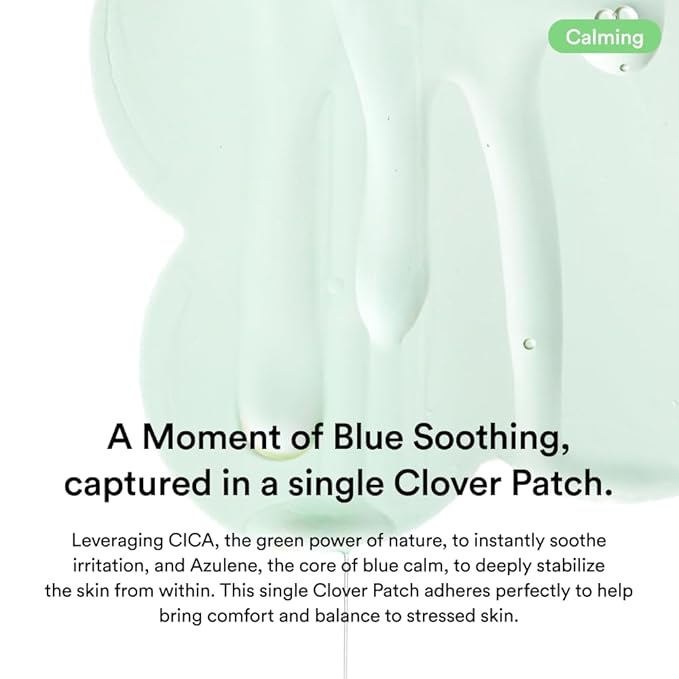 Skit Calming & Repairing Face Gel Patch, Azulene & Cica Clover Mask for Instant Redness Soothing & Pore-Area Comfort, Skin Barrier Support, K-Beauty, 4 Sets (8 Patches)