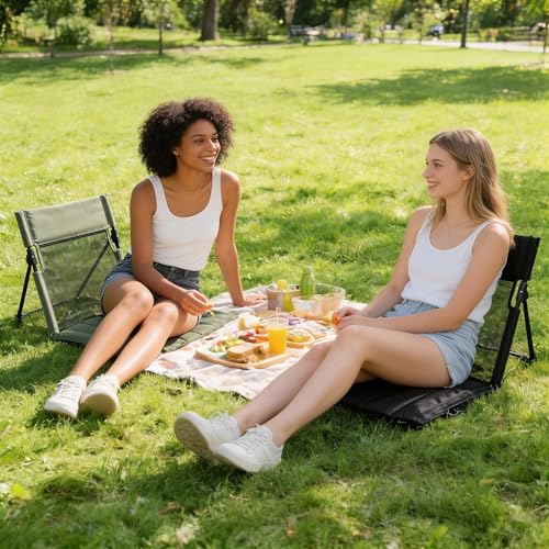 Nyeullcy Breathable Mesh Back Folding backrest,Ultralight Aluminum Alloy Camp Seat with Ventilated Backrest, Portable Outd...