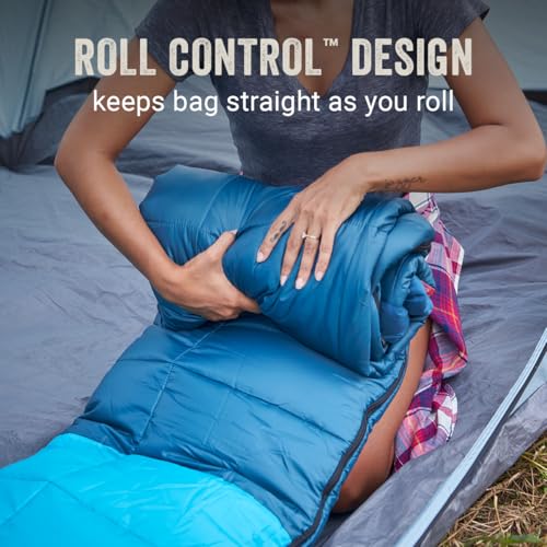 Coleman Kompact 20°F/30°F/40°F Sleeping Bag, Cool-Weather Adult Sleeping Bag with Heat Retention, Stuff Sack, & Snag-Free ...