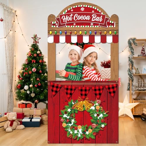 Christmas Theme Party Decorations Hot Cocoa Bar Photography Studio Props Hot Cocoa Bar Theme Photo Booth Props Hanging Bac...