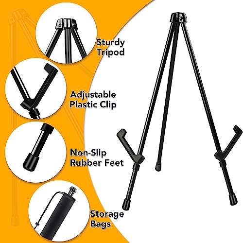AROIC 3 Pack 14'' Tabletop Easels, Black Steel Table Top Easels for Display, Adjustable Portable Table Top Easel for Paint...