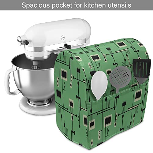 Ambesonne Circuit Board Stand Mixer Cover, Technology Microchip Electronics Repeating Illustration, Kitchen Appliance Orga...