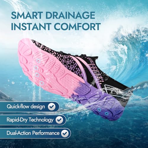 ATHMILE Hiking Barefoot Water Shoes for Women Men Beach Swim Aqua Pool River Quick Dry Athletic Wide Toe Outdoor Sport Kay...
