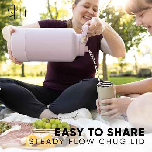 Simple Modern Trek Pivot | Gallon Water Bottle Jug with Handle & Boot | Interchangeable Straw & Chug Lids | Large Insulated Stainless Steel | Sports Camping Outdoors | 128oz, Almond Birch