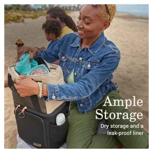 Coleman Now Backpack/Tote Bag Cooler, 20/24 Can Cooler with Leak-Proof Liner & Large Pocket Compartments, Made from 100% Recycled Fabric, Great for Moms, Weekends, Travel, Picnic, Beach, & More