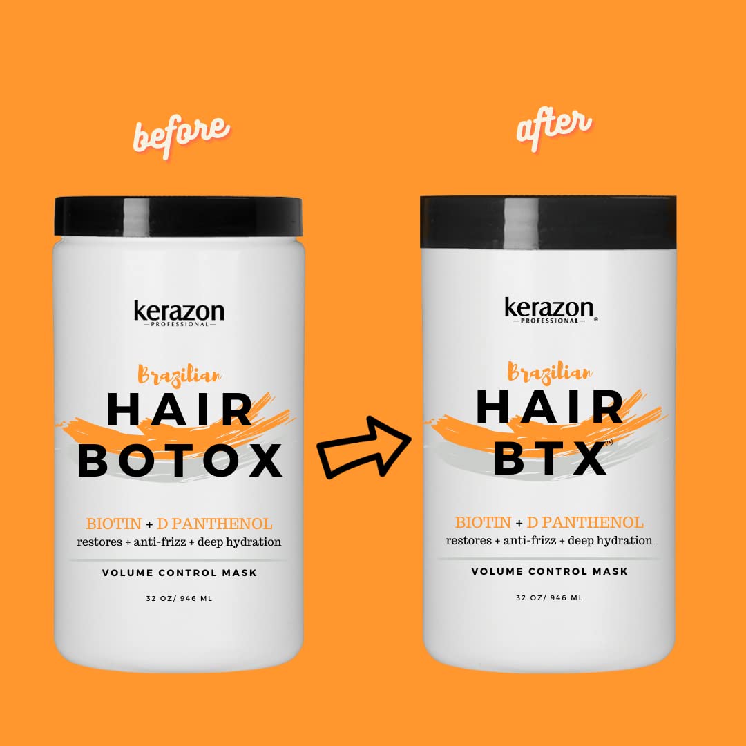 KERAZON Brazilian Hair BTX Treatment mask 32oz 946ml provides repair for damaged, dry, smoothing. New packaging, original formul