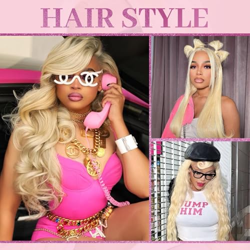26 Inch 613 Lace Front Wig Human Hair 200 Density Blonde Wig Human Hair Body Wave Blonde Lace Front Wigs Human Hair Pre Plucked 613 HD Lace Frontal Wig 13x6
