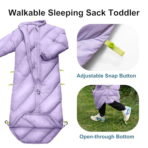 AZITREK Walkable Toddler Sleeping Bags for Kids, Boys Girls (2T-4T) - Puffy Camping Sleeping Sack for Indoor, Outdoor, Tra...