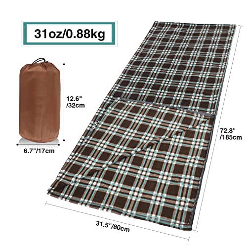 REDCAMP Fleece Sleeping Bag Liner Thicker for Adult Warm or Cold Weather, 73" Long Full Sized Zipper Camping Blanket for O...