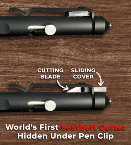 Surevival Pen - Tactical Survival Pen with Seatbelt Cutter, Tungsten Window Breaker, Telescoping Tip, Bolt-Action Mechanis...