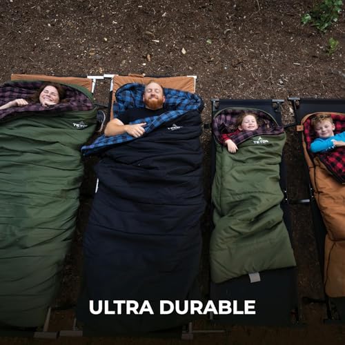 Teton Sports 0F Sleeping Bag. Warm and Comfortable Camping Sleeping Bag, Teton Tough Canvas Shell for Camping, Hunting, an...