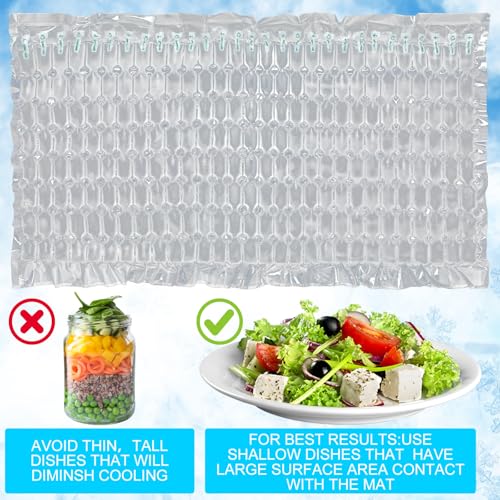 Reallnaive Reusable Freezable Ice Mat Sheets for Coolers Flexible Ice Packs for Food Trays, Cheese Boards, Deli Meats, Veg...