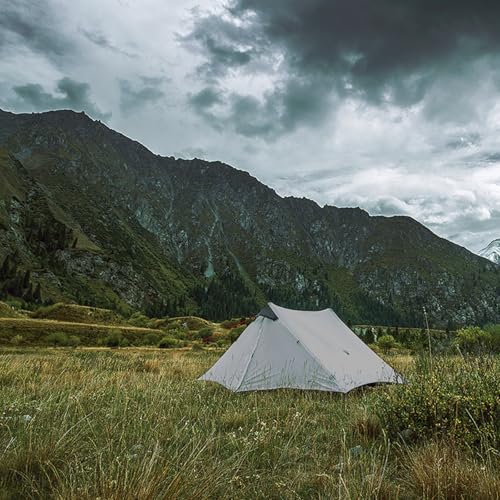 MOXIHIKE 3FULGEAR Lanshan 2 Tent 2 Person Ultralight Camping Tent, 3/4 Season Professional 15D Silnylon Rodless Tent for C...