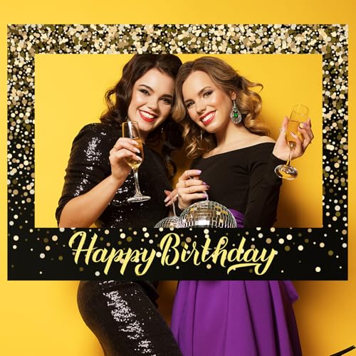 Beeveer 32 x 24 Inch Photo Booth Selfie Frame Prop Booth for Birthday Event Parties Large Blank DIY Cutout Props for Funny...
