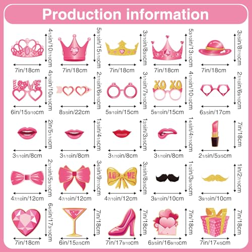 35 Pcs Galentines Photo Booth Props with Photo Frame, Galentines Day Photo Booth Props, Galentines Day Decorations Happy G...