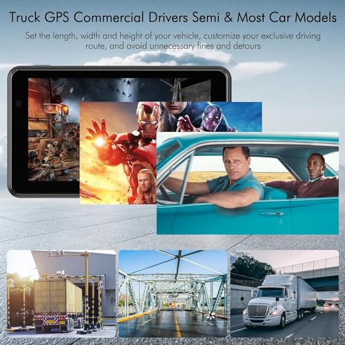 2026 PRO GPS Navigation for Car,RV/Commercial Drivers Semi Truck,16G 7" North/South America Map,Voice Turn Direction Guida...