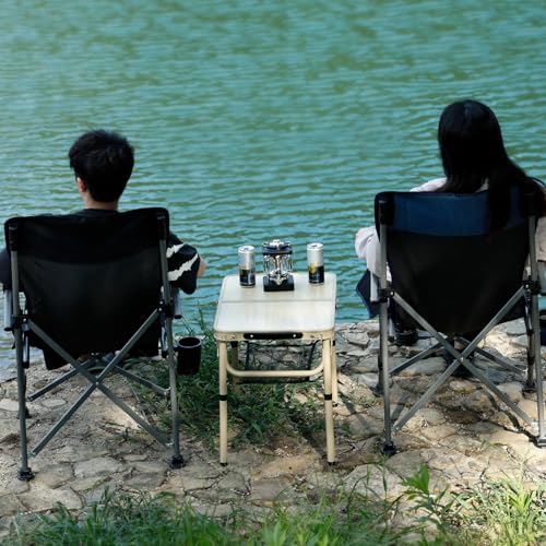 Byliable Small Folding Table 2FT Camping Table 3 Adjustable Height Lightweight Portable Aluminum Mini Foldable for Picnic ...
