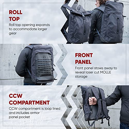 Vertx Ardennes Mens Tactical Backpack Medium Molle Laptop Rucksack for Travel, Work, Outdoor Utility Gear Bag, Canvas, Rover Ash Grey