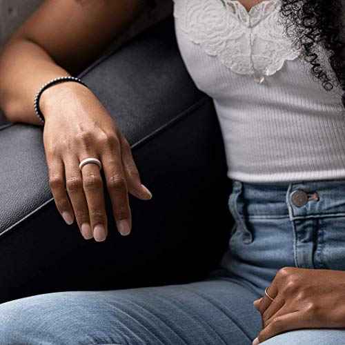 Enso Rings Bevel Thin Silicone Wedding Ring ? Hypoallergenic Unisex Stackable Wedding Band ? Comfortable Minimalist Band ? 5.08mm Wide, 2.16mm Thick