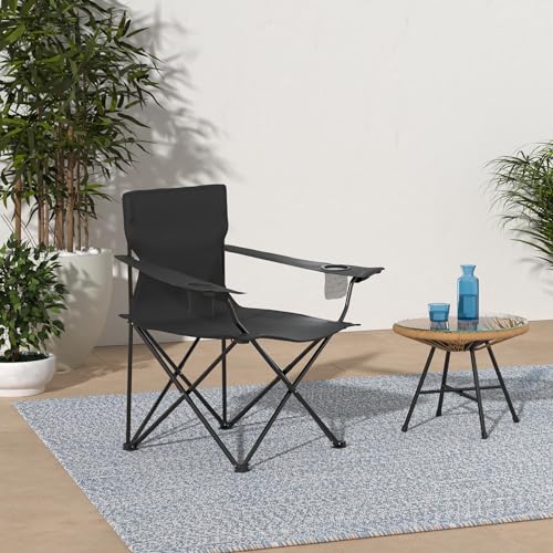 HaSteeL Foldable Camping Chair Set of 2, Folding Camp Chairs for Adults, Large Portable Lawn Chair for Outdoors Fishing, H...