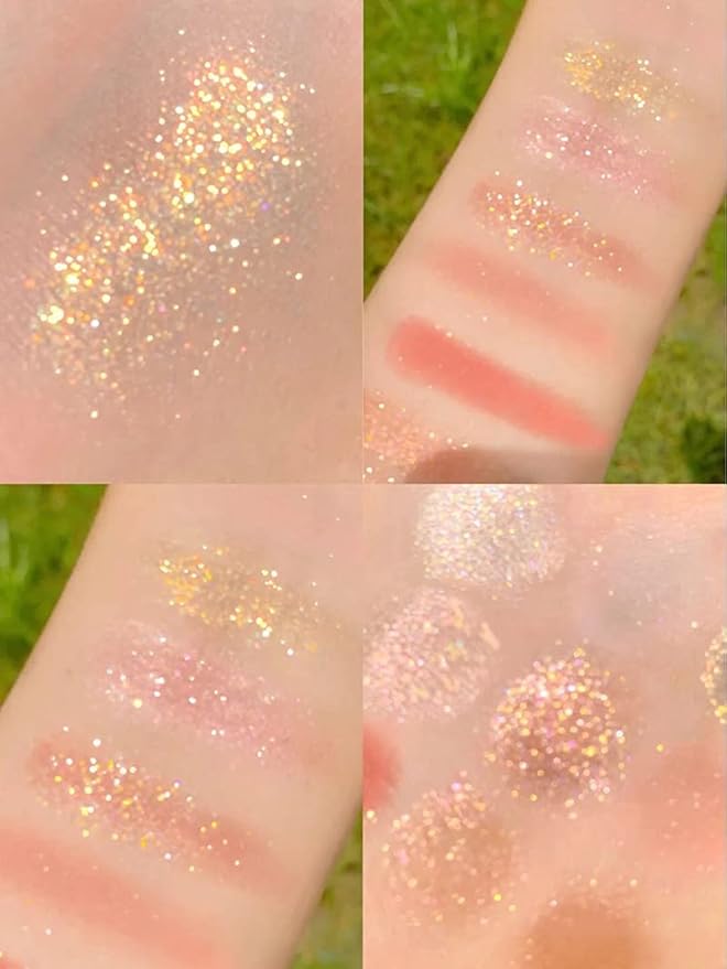 Kayswang 9 colors glitter eyeshadow palette makeup palette matte high pigment color cream texture natural eye shadow powder eye shadow palette in autumn and winter long lasting and waterproof (purple)