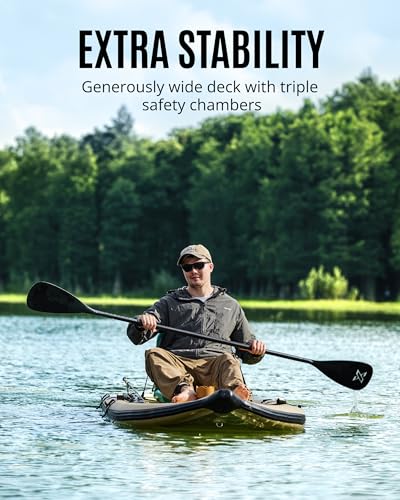 ZLX 11'6''x42'' Extra Wide Inflatable Fishing Paddle Board for Adults- Stable Non-Slip Deck Pad, Dual Reinforced Sides & Q...