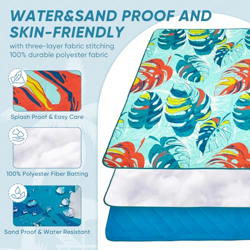 Old Bahama Bay Beach Blanket Sandproof Waterproof Compact Sand Free Beach Mat Foldable Picnic Blankets Washable Outdoor Bl...
