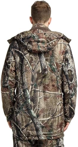 Krumba Mens Camo Hunting Jacket: Winter Insulated Warmer Tactical Windproof Softshell Camping Coat