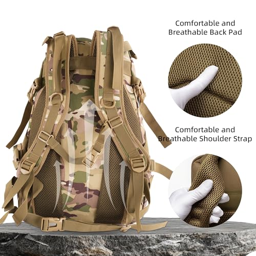 aiGear Tactical Backpack for Men, 25L Military Backpack, 3-Day Bug Out Bag for Camping Hiking Hunting with Molle System Ar...
