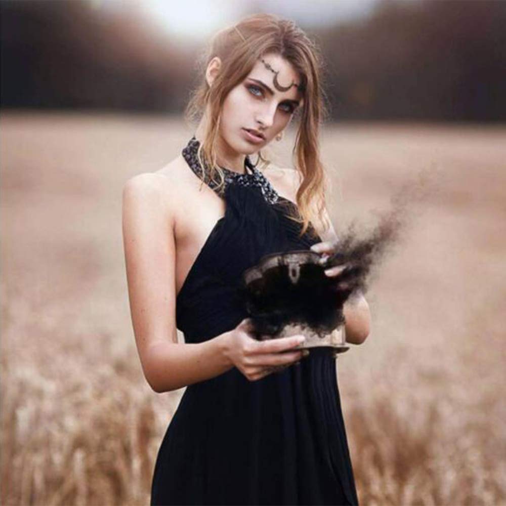 Aimimier Viking Crystal Head Moon Circlet Headpiece Crescent Forehead Chain Halloween Crystal Headband Prom Hair Jewelry for Women (Retro Gold)