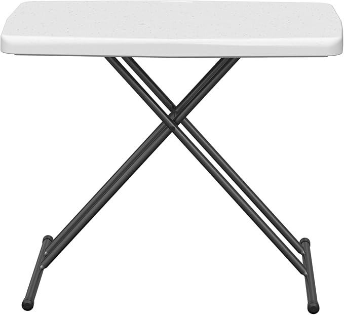 MAKE CHANGES Folding Table 30 Inch - Small Desk Adjustable Height TV Tray for Laptop, Couch, Camping - Heavy Duty Utility ...