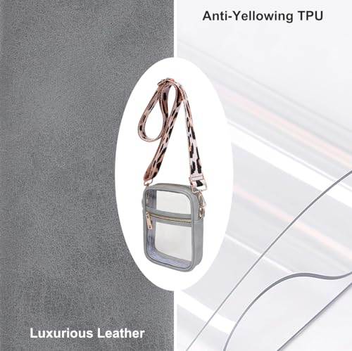 Vangue Clear Bag Stadium Approved, Clear Crossbody Purse for Women with Adjustable Strap for Sports Concert