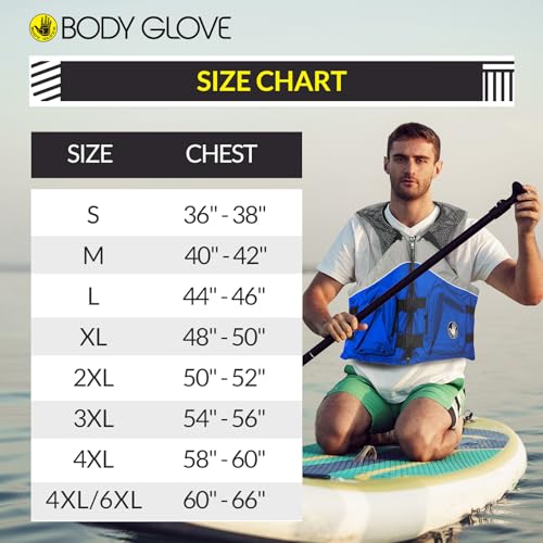 Body Glove Cove Unisex Nylon Fishing Vest - Adult Water Fishing Jacket Vest for Sports Boat Kayak Paddling Use and Safety ...
