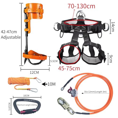 TraVisonyx Tree Climbing Gear, Tree Climbing Spikes，Arborist Equipment for Climbers, Hunting, Fruit Picking ，Logging Etc