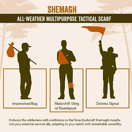Texas Bushcraft Tactical Shemagh - Authentic Keffiyeh 100% Cotton for your Camping, Hiking and Backpacking Gear