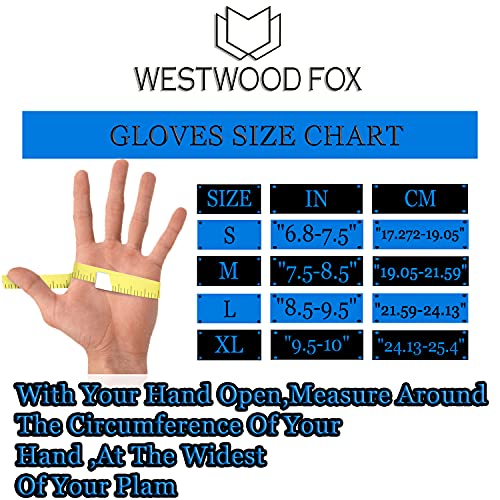 WESTWOOD FOX Cycling Gloves for Men - Full Finger BMX & Mountain Bike Gloves with Touchscreen, MTB, Padded Anti-Slip Grips...