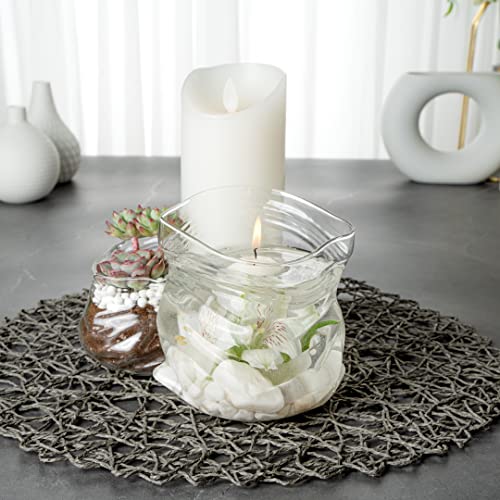 Restaurantware-22 Ounce Unzipped Bag Bowl, 1 Small Glass Bag - Realistic Crinkled Edges, Serve Candy, Popcorn, or Nuts, Clear Glass Bowl, Dishwashable, Flat Base