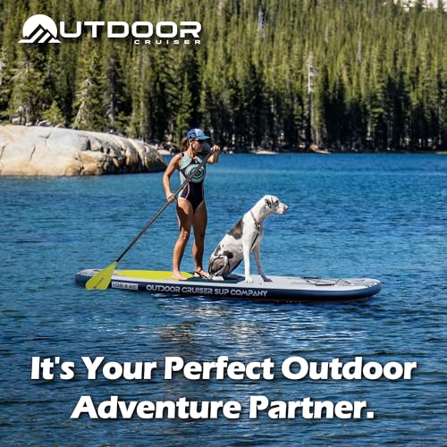 OutdoorCrusier Ultra-Portable Inflatable Stand-Up Paddle Board, Lightweight & Stable with Non-Slip Design, Complete SUP Ac...