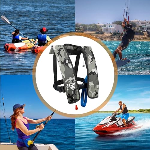 VOGUCCLO Manual Inflatable Life Jacket | Inflatable PFD Jackets for Adults|Kayak Life Vest | PFD Low Profile for Fishing S...