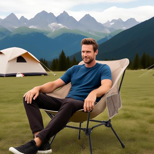 TlaroRiz Camping Chair Portable Lightweight Camping Chairs for Adults Foldable 600D Oxford Ultralight Backpacking Chair wi...
