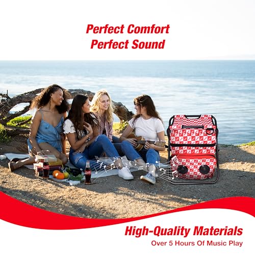 Backpack Stool Cooler Chair with Bluetooth Stereo Speakers, Heavy Duty 400Lbs Max Load, Portable Lightweight Stool Backpac...