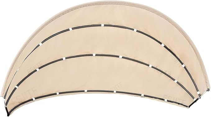 FSJITF Outdoor Furniture 66in Round Daybed Retractable Canopy Replacement Cover,Patio Rattan Wicker Sun Bed Fade Resistant...