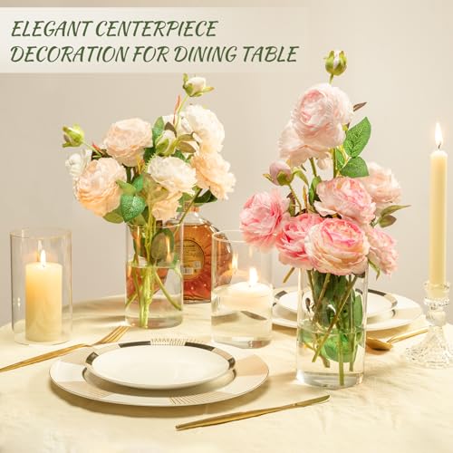 DYMFADFB 12pcs Glass Cylinder Vases for Centerpieces - 6 Inch Tall Flower Vase for Wedding Decorations, Clear Glass Flower...