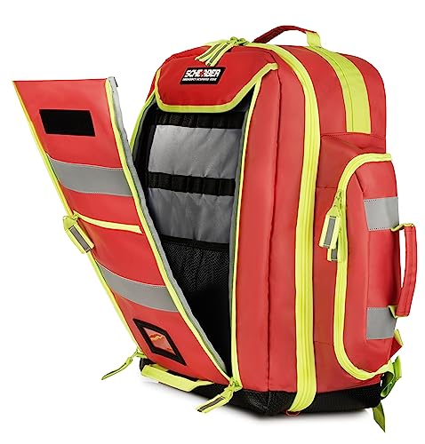 Scherber Fully-Stocked Premium First Responder Backpack | EMT/EMS Medic Trauma & Oxygen Medical Professional Kit | Bag w/ ...