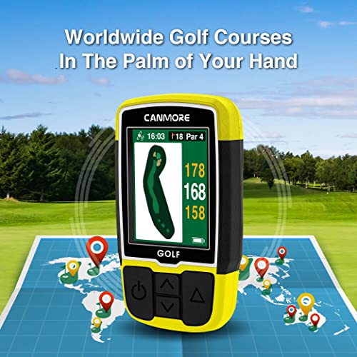 CANMORE HG200 Plus Golf GPS - Easy-to-Read Color preloaded 41,000 Course map Worldwide Shape of The Green and The Fairway-...