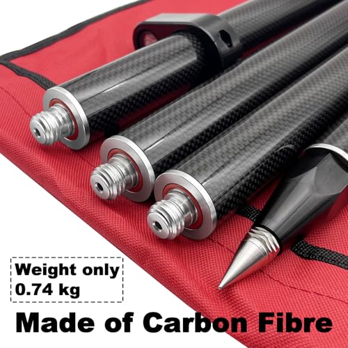 LS2015 1.8M Land Surveying Equipment RTK Carbon Fiber Surveying Prism Pole, 4 Section Survey Pole, with 5/8X11 Thread, 4 S...