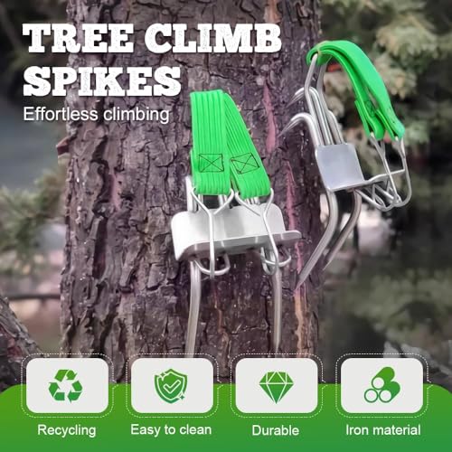 Outdoor Tree-Climbing Anti-Slip Cat Claw Shoes Set, 2025 Upgrade Tree Climbing Spikes, Portable Tree Climbings Gear for Tr...