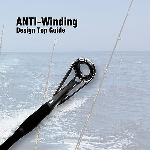 Fiblink Saltwater Jigging Spinning Rod 1-Piece Heavy Jig Fishing Rod (30-50 lb/50-80 lb/80-120 lb, 5 Feet 6 Inch)