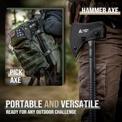 Freelander Tactical Axe 2 Pack, Sharp Tomahawk with Sheath, Portable Tomahawk with Clip and Bottle Opener, Durable Surviva...
