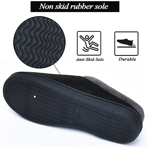 Memory Foam Mens Slippers Slip-On Comfy House Slippers for Men Indoor Outdoor Non-Slip Warm Winter Men’s Bedroom Slippers ...